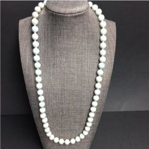 VTG Pop Bead Necklace Pale Baby Blue Round Adjustable Retro